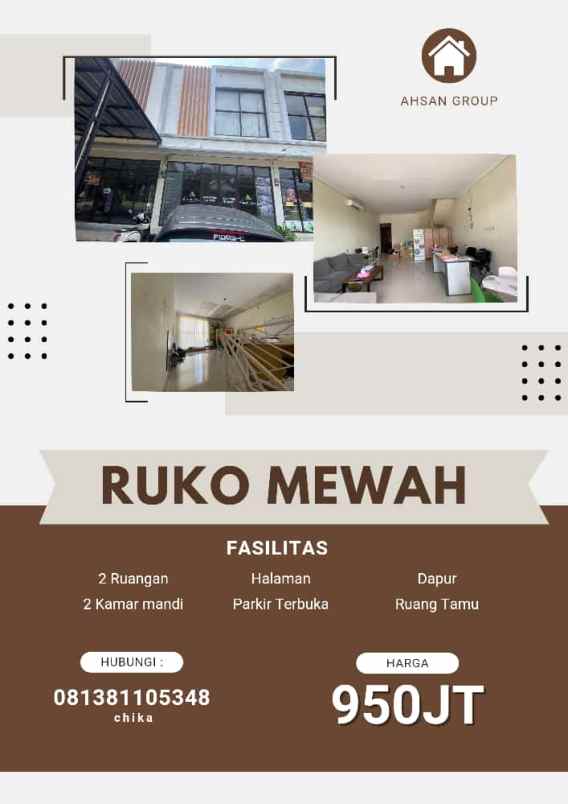 Ruko Ready Pinggir Jalan Raya Tanpa Dp