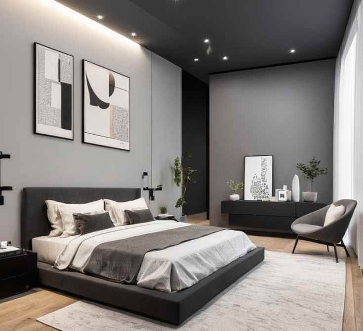 cat kamar abu abu kombinasi