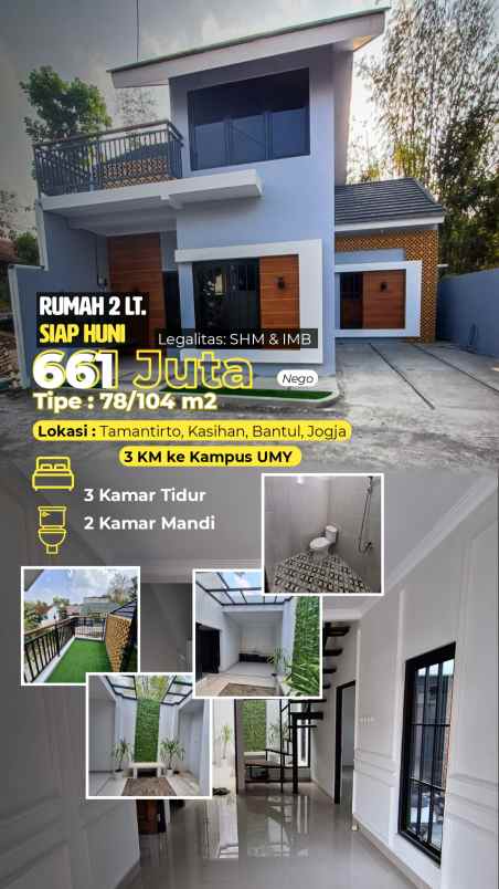 5 menit ke kampus umy jogja rumah modern 2 lantai