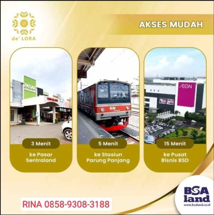 de lora rumah 2 lanta strategis dekat stasiun krl