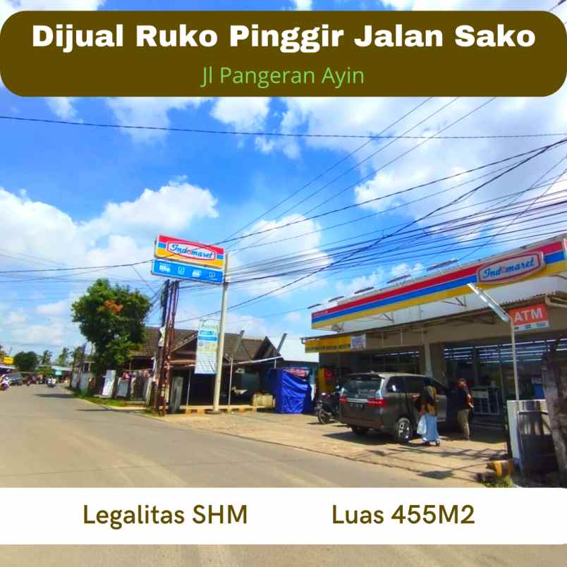 dijual ruko pinggir jalan lokasi sako