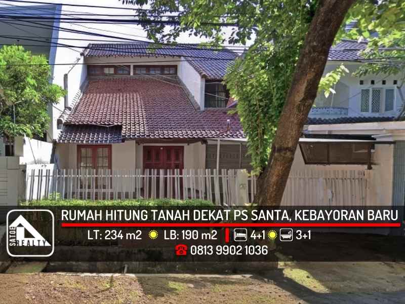 dijual rumah area pasar santa kebayoran