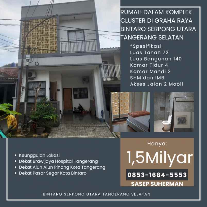 dijual rumah bintaro serpong utara