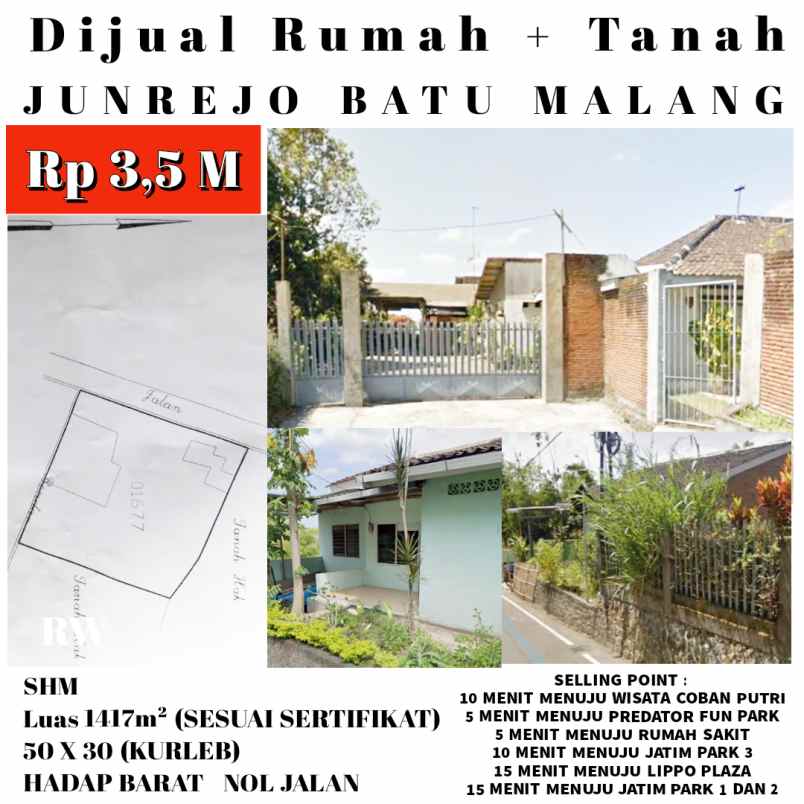 dijual rumah dan tanah