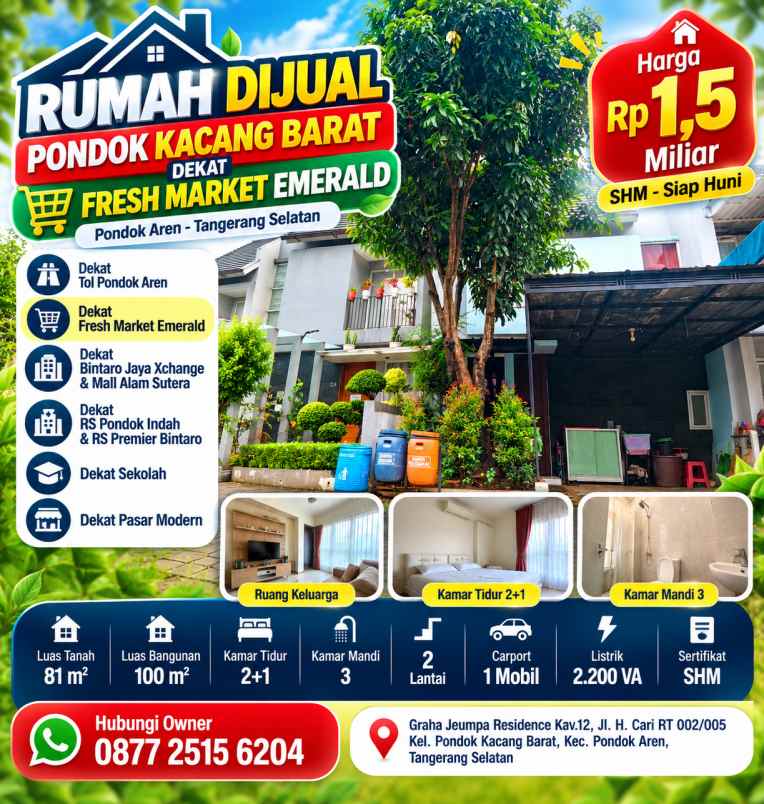 dijual rumah graha jeumpa residence kav