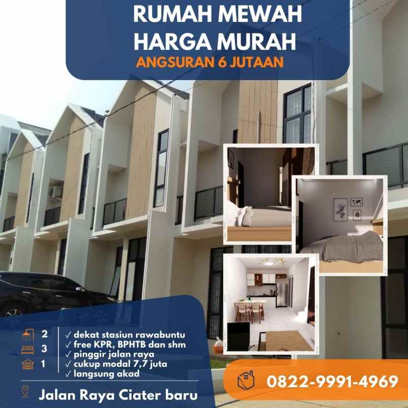 dijual rumah jalan ciater raya serpong