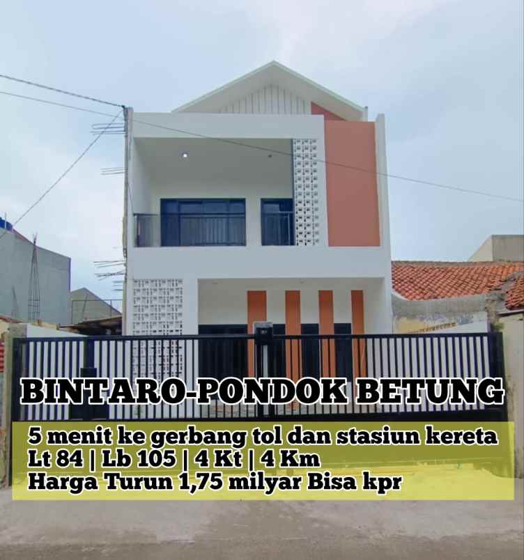 dijual rumah jalan raya pondok aren