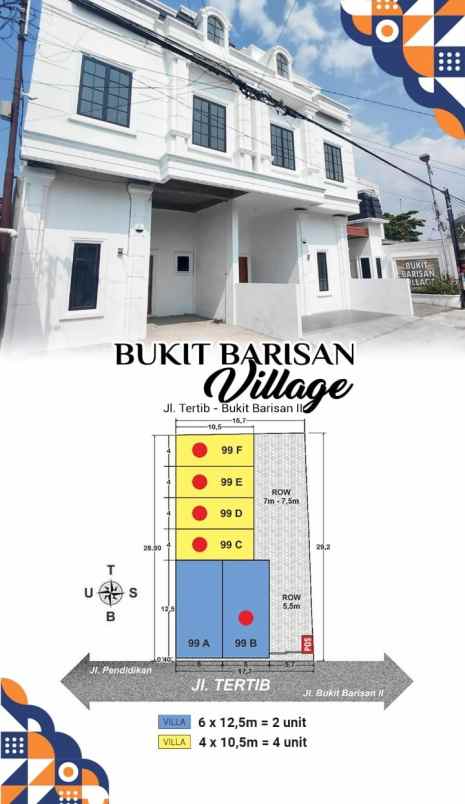 dijual rumah jalan tertib bukit barisan