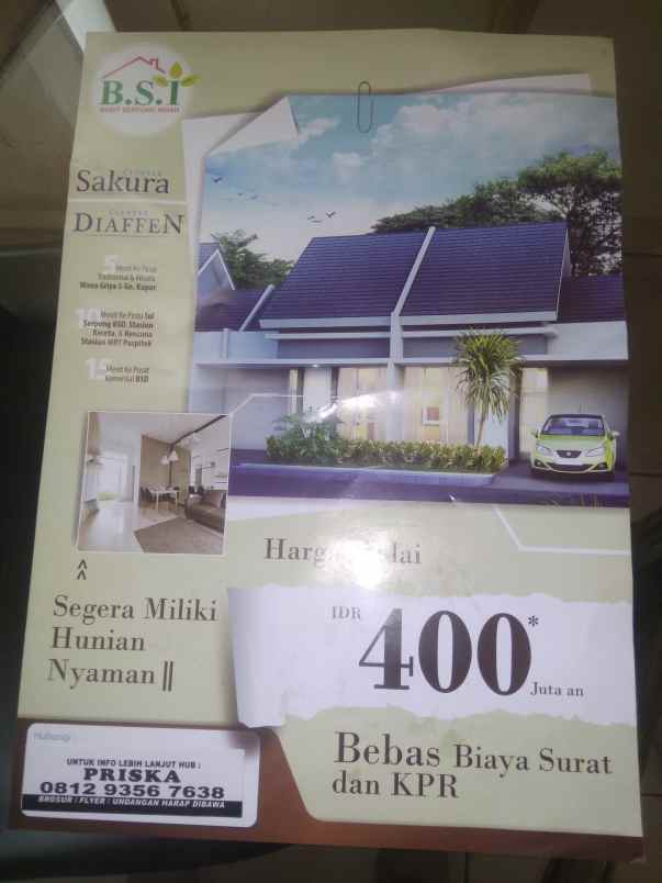 dijual rumah jl intan 1 desa cibinong