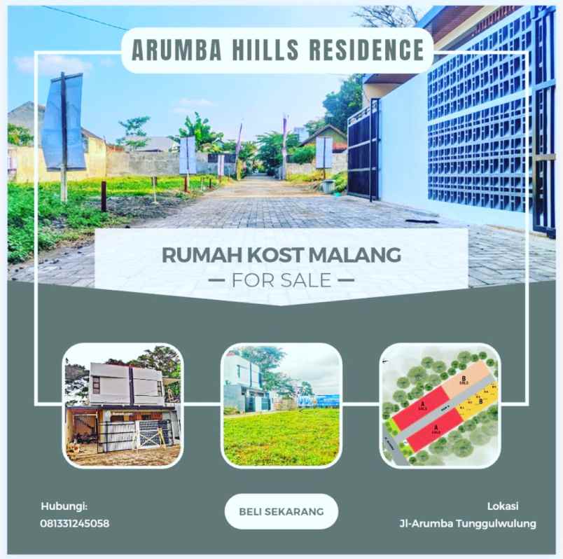 dijual rumah jl raya arumba tunggulwulung