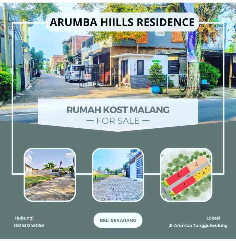 dijual rumah jl raya arumba tunggulwulung