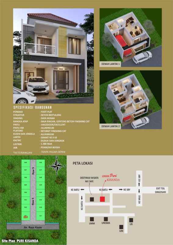 dijual rumah jl raya kasin telasih