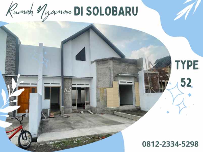 dijual rumah jl sawahan kudu baki sukoharjo