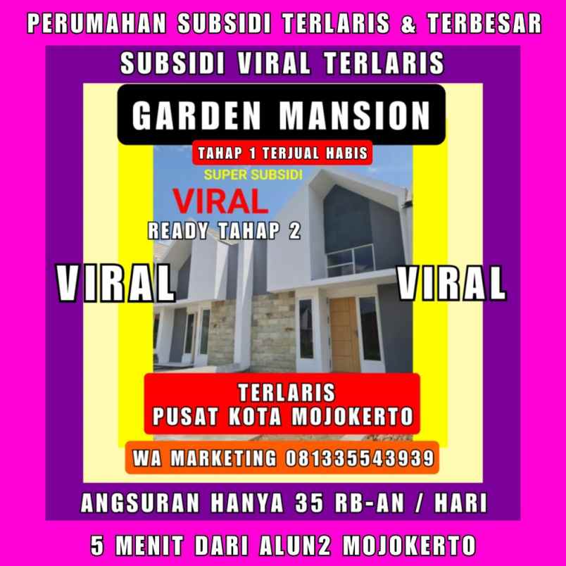 dijual rumah perumahan garden garden