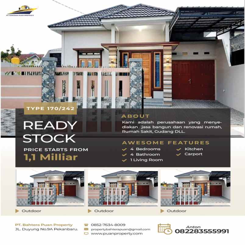 dijual rumah ready stock 170 242 jalan hanggar