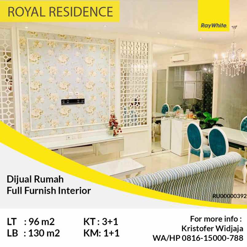 dijual rumah royal residence greenwich