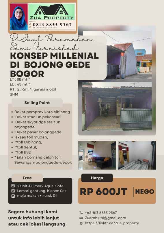 dijual rumah semi furnished bojong gede bogor