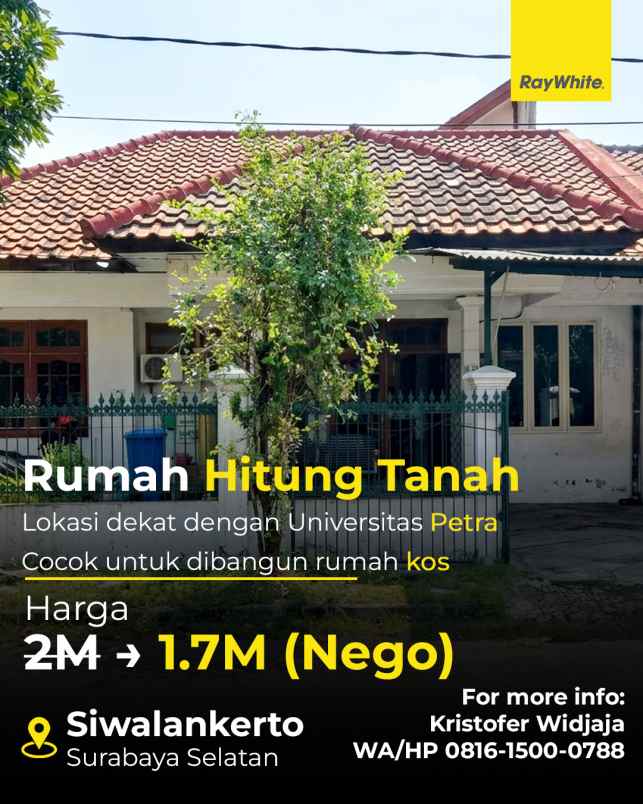 dijual rumah siwalankerto permai