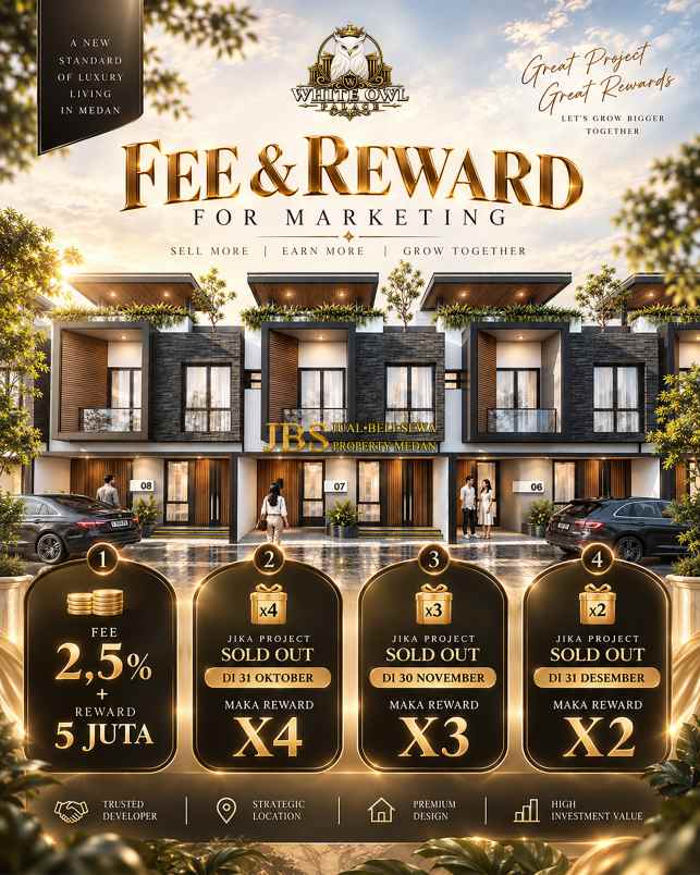 dijual rumah white owl palace jalan