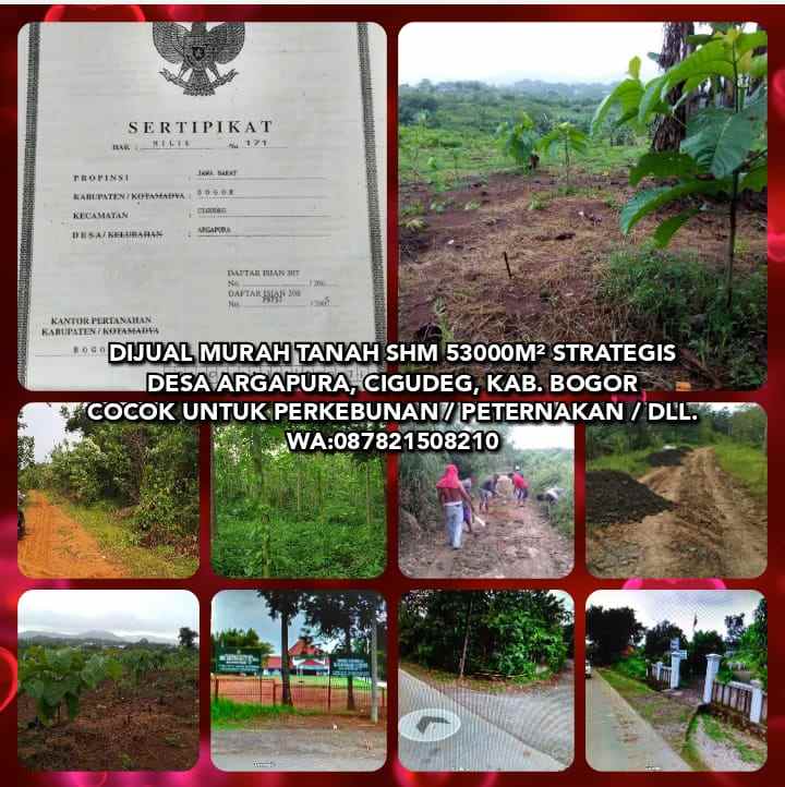 dijual tanah argapura cigudeg kab bogor