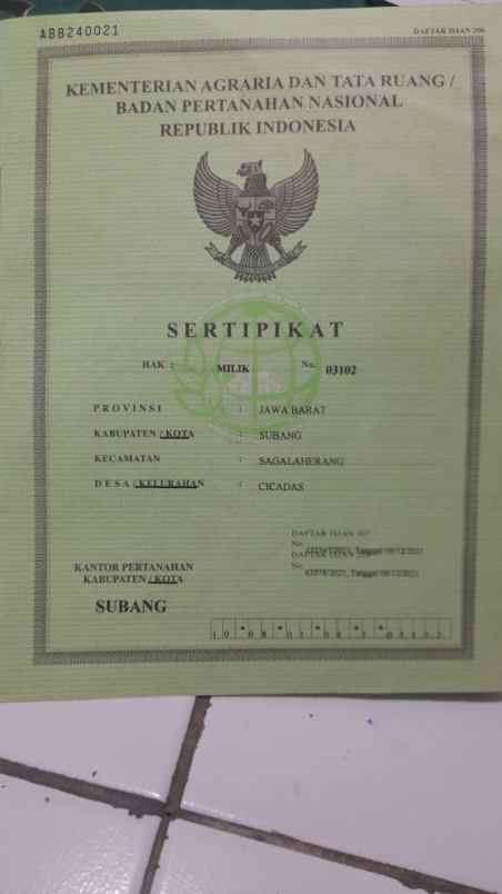 dijual tanah di jl raya cicadas sagalaherang subang