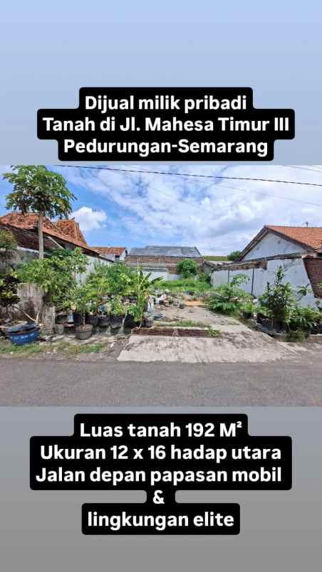 dijual tanah di mahesa mukti pedurungan semarang
