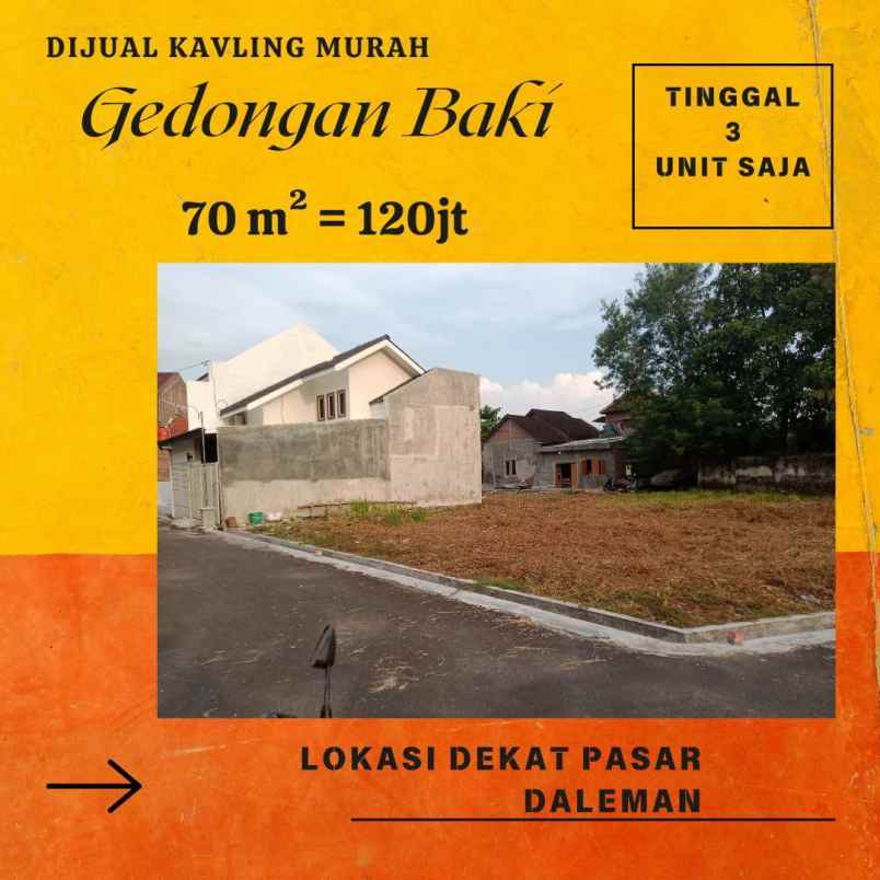 dijual tanah gedongan baki sukoharjo