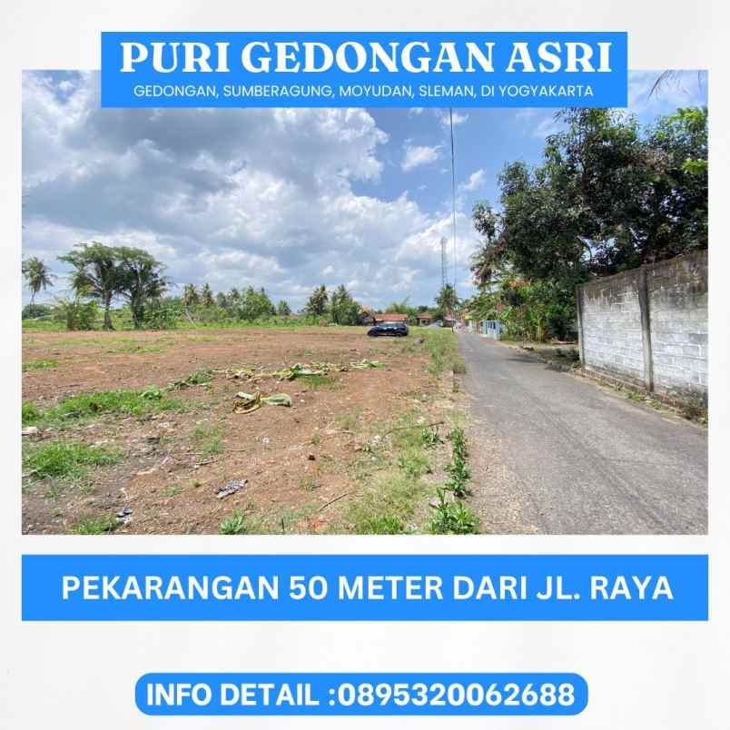 dijual tanah gedongan sumberagung