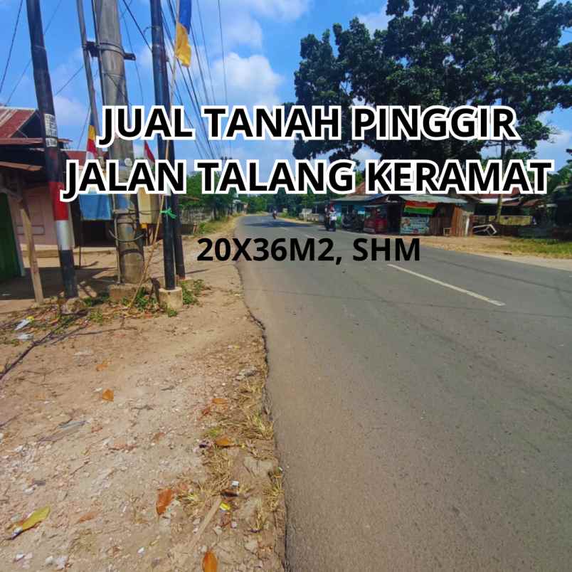 dijual tanah jalan talang keramat