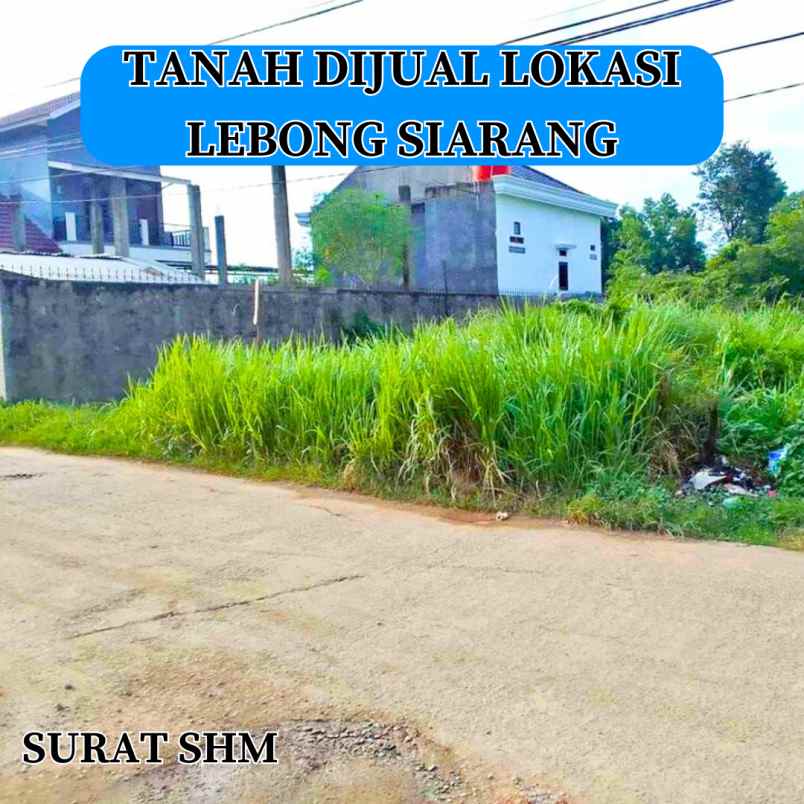 dijual tanah murah lokasi jalan lebong siarang