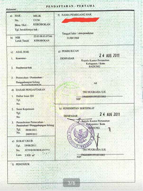 dijual tanah pantai berawa