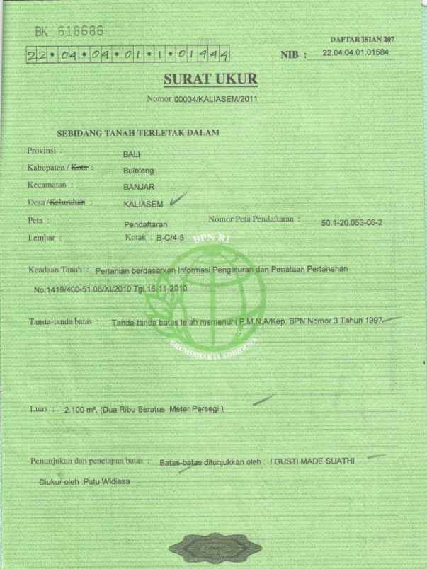 dijual tanah pantai lovina