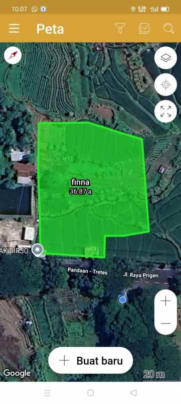 dijual tanah raya prigen tretes