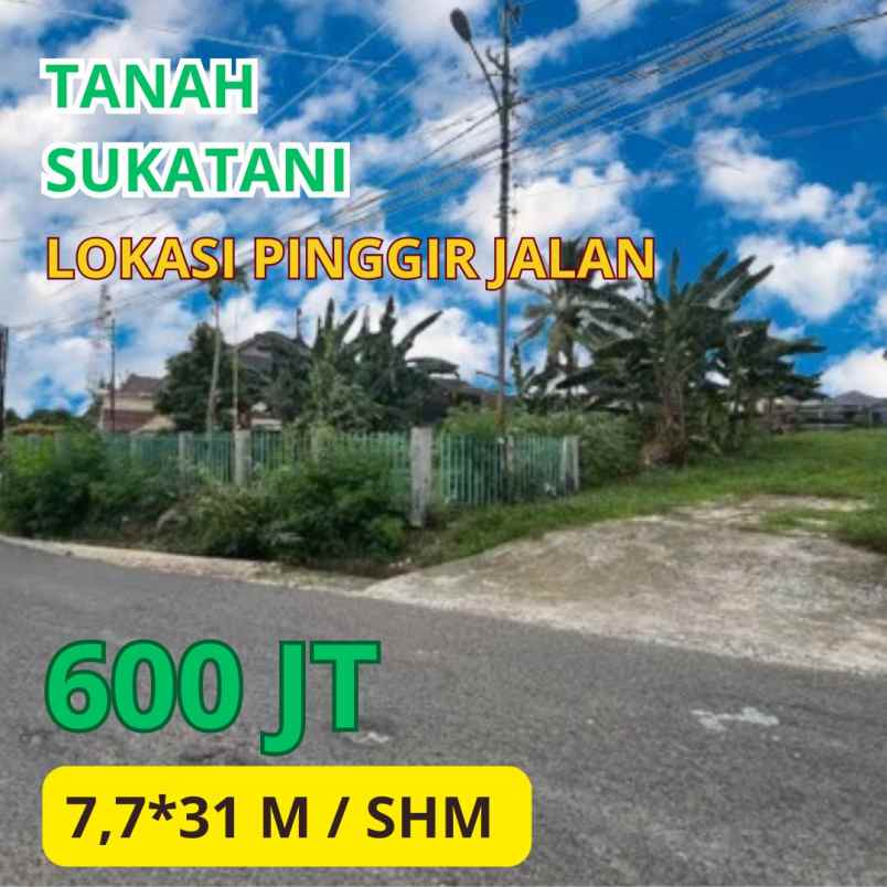 dijual tanah sukatani pinggir jalan kota palembang