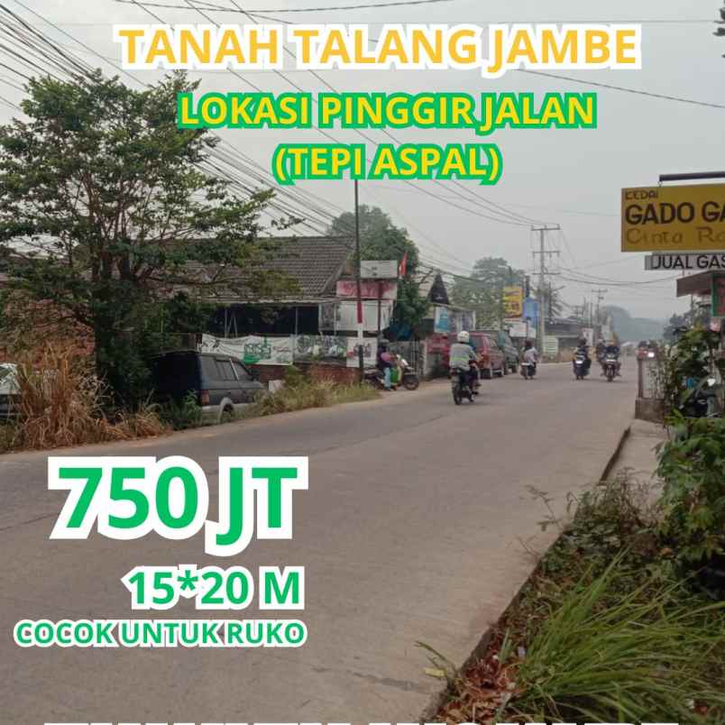 dijual tanah talang jambe pinggir jalan