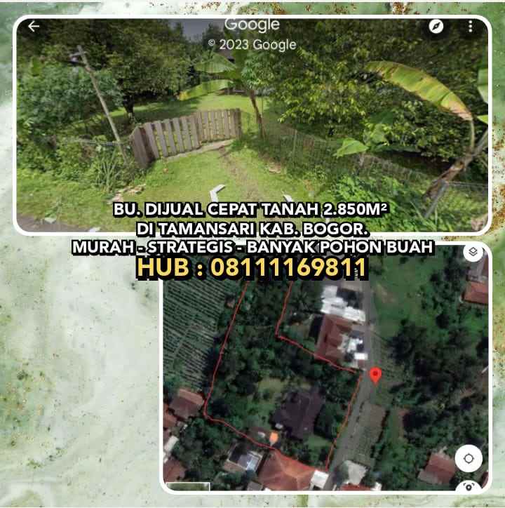 dijual tanah tamansari kab bogor