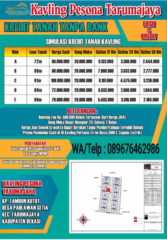 dijual tanah tarumajaya bekasi