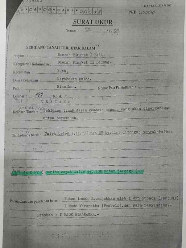 dijual tanah teuku umar barat