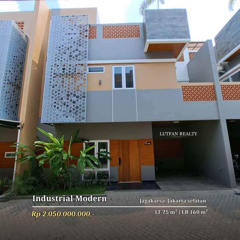 industrial modern townhouse jagakarsa dalam cluster