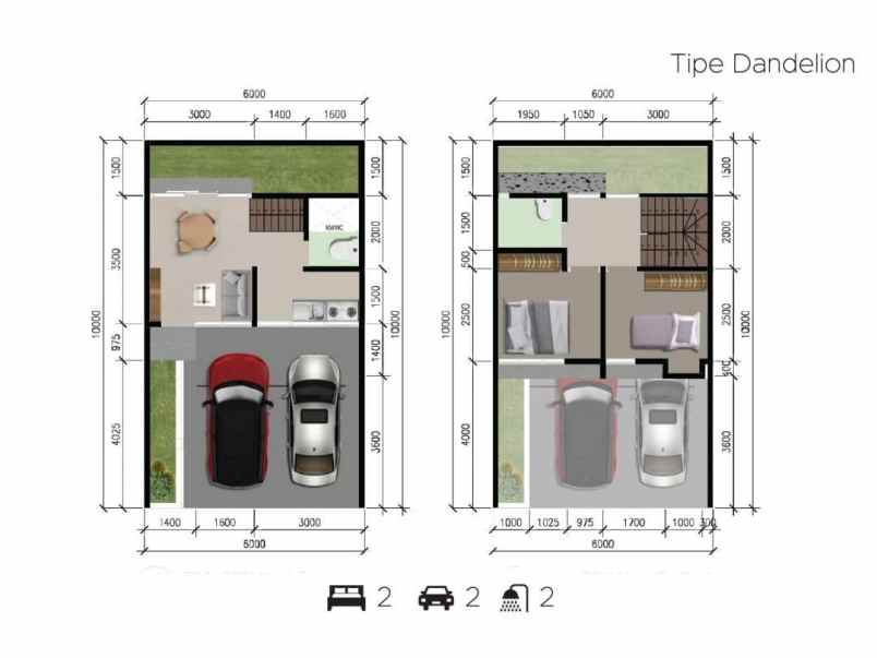 rumah 2 lantai 700 jutaan di blossom park serpong