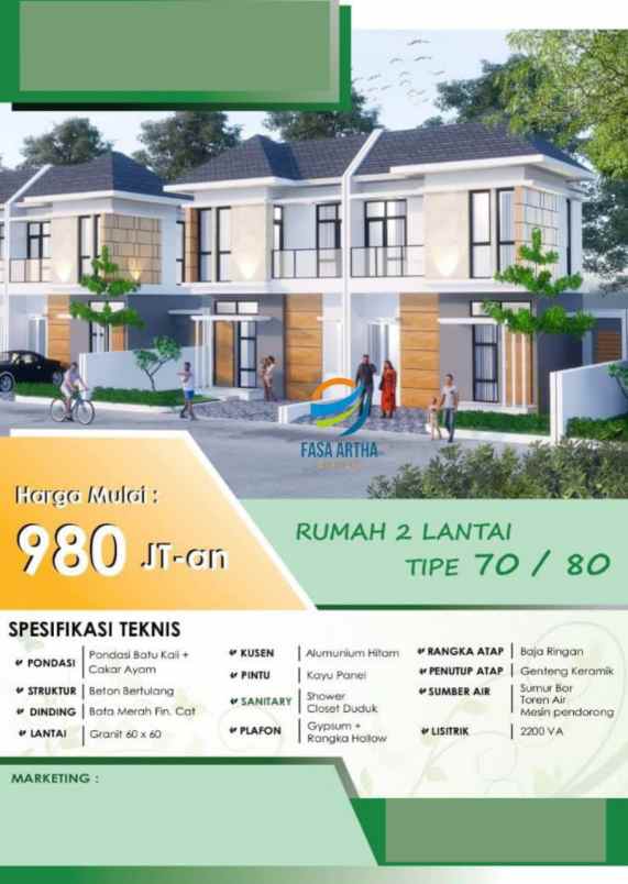 rumah baru 2 lantai murah di jatibening