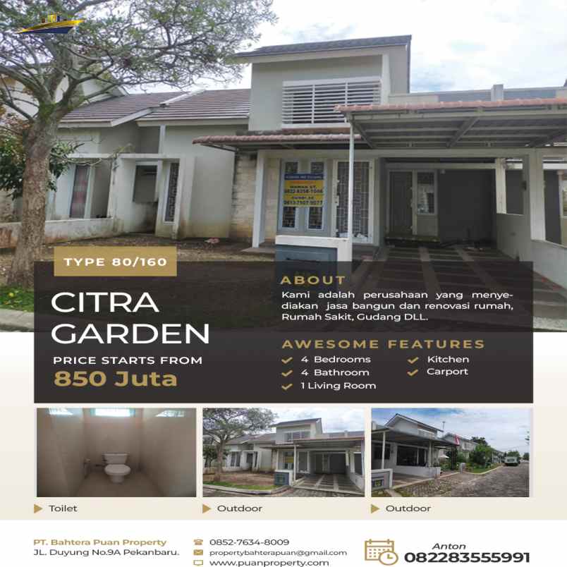 rumah citra garden type 80 160 jalan purwodadi