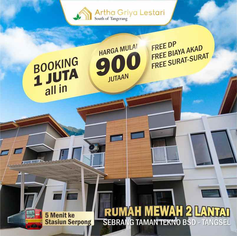 rumah komersil 2 lantai 10 menit ke tol bsd rawa buntu