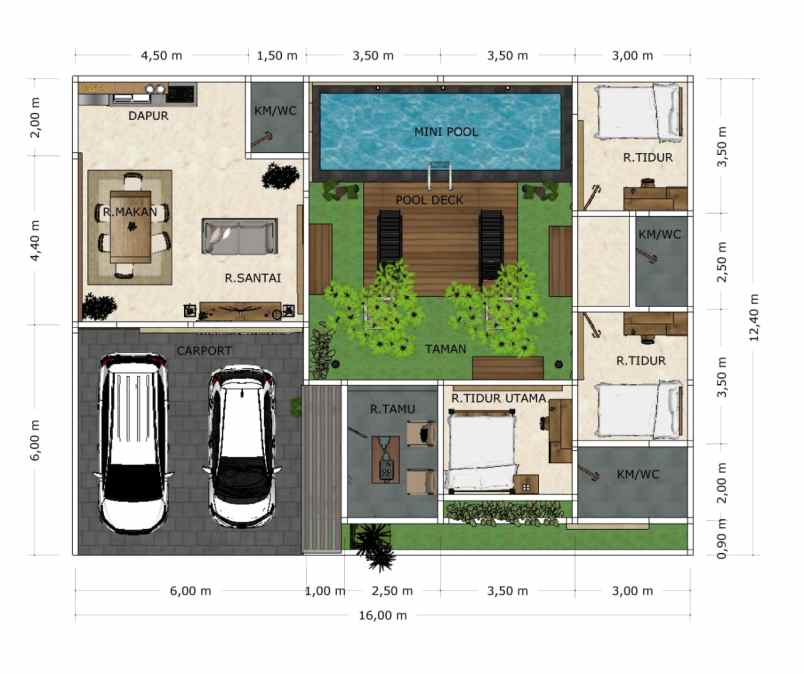 rumah mewah furnished dekat candi borobudur