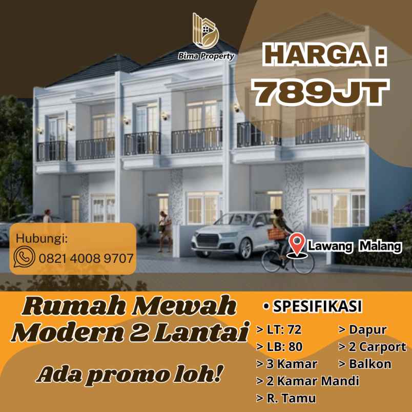 rumah mewah modern 2 lantai