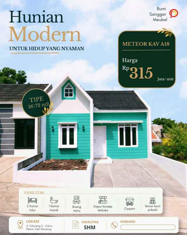rumah modern siap huni di cibiru wetan bandung timur