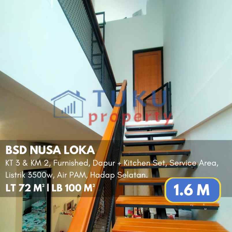 rumah terawat furnished nusa loka bsd 1 6m