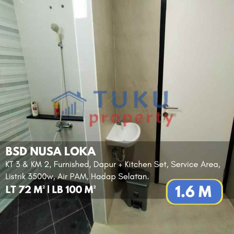 rumah terawat furnished nusa loka bsd 1 6m