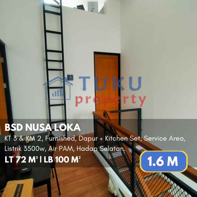 rumah terawat furnished nusa loka bsd 1 6m