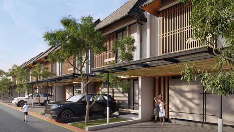 smart home 2 lantai desain tropikal di godean sleman